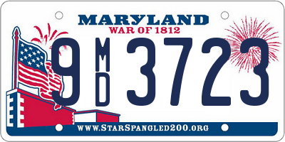 MD license plate 9MD3723