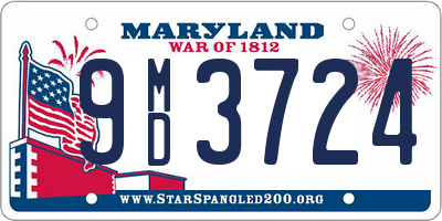 MD license plate 9MD3724