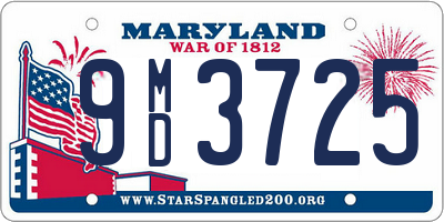 MD license plate 9MD3725