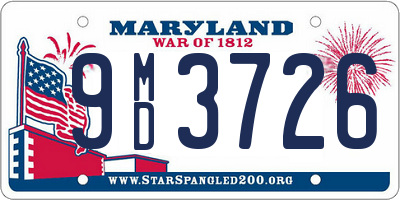 MD license plate 9MD3726