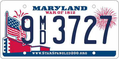 MD license plate 9MD3727