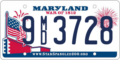 MD license plate 9MD3728