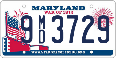 MD license plate 9MD3729