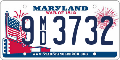 MD license plate 9MD3732