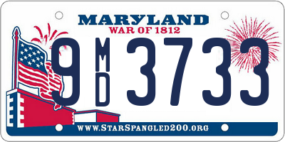 MD license plate 9MD3733