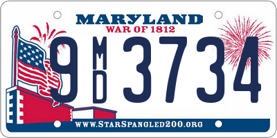 MD license plate 9MD3734