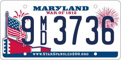 MD license plate 9MD3736