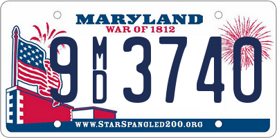 MD license plate 9MD3740