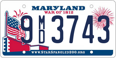 MD license plate 9MD3743