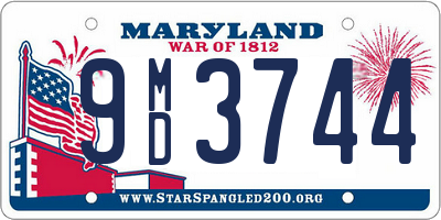 MD license plate 9MD3744