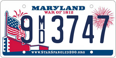 MD license plate 9MD3747