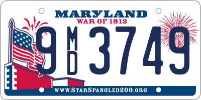 MD license plate 9MD3749