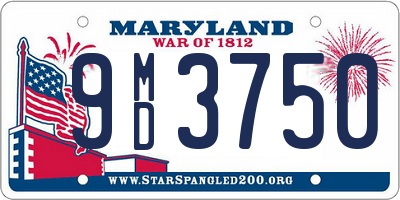 MD license plate 9MD3750