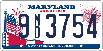 MD license plate 9MD3754