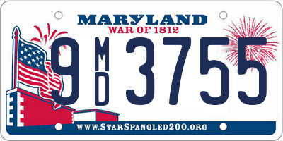 MD license plate 9MD3755