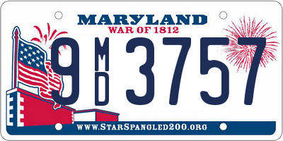 MD license plate 9MD3757