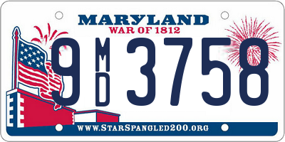 MD license plate 9MD3758