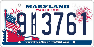 MD license plate 9MD3761