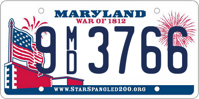 MD license plate 9MD3766