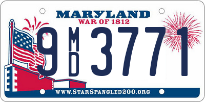 MD license plate 9MD3771