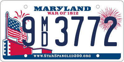 MD license plate 9MD3772