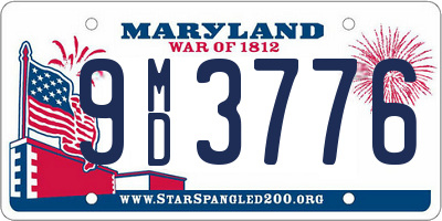 MD license plate 9MD3776