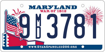 MD license plate 9MD3781