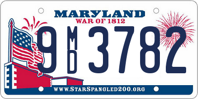 MD license plate 9MD3782