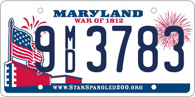 MD license plate 9MD3783