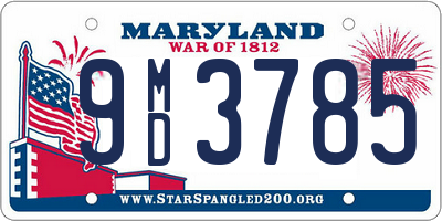 MD license plate 9MD3785