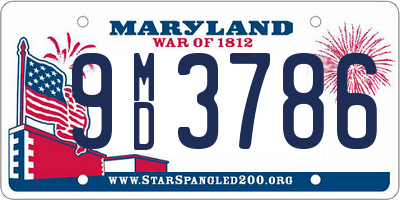 MD license plate 9MD3786