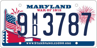 MD license plate 9MD3787