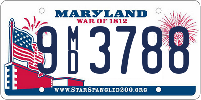 MD license plate 9MD3788