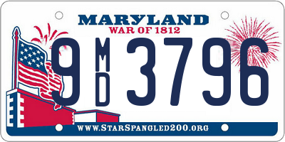 MD license plate 9MD3796