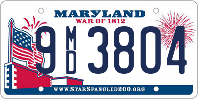 MD license plate 9MD3804