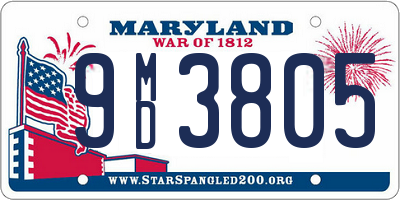 MD license plate 9MD3805