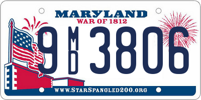 MD license plate 9MD3806