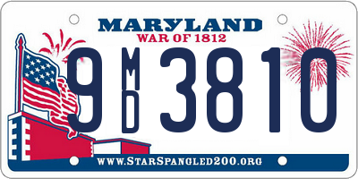 MD license plate 9MD3810