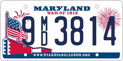 MD license plate 9MD3814