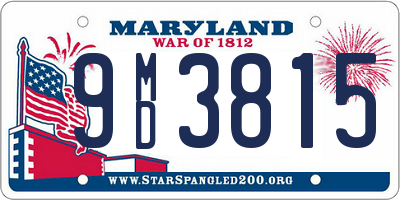 MD license plate 9MD3815