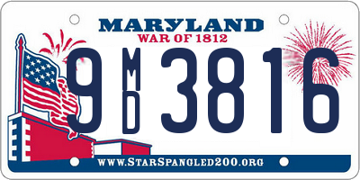 MD license plate 9MD3816