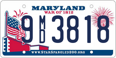 MD license plate 9MD3818