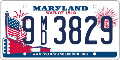 MD license plate 9MD3829