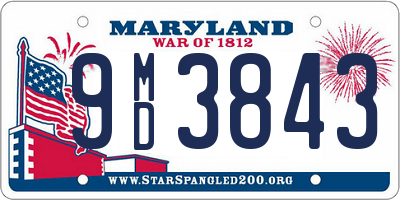 MD license plate 9MD3843