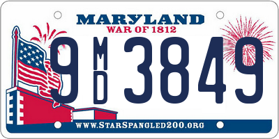 MD license plate 9MD3849