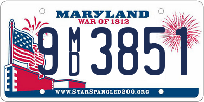 MD license plate 9MD3851