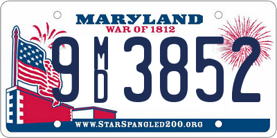 MD license plate 9MD3852