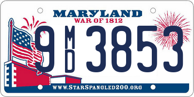 MD license plate 9MD3853