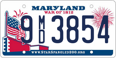 MD license plate 9MD3854