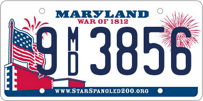 MD license plate 9MD3856